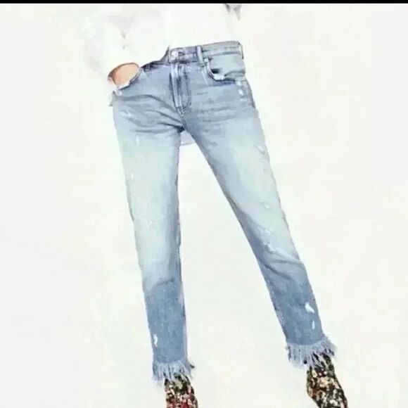 Zara Distressed Skinny Jeans Size 2 - Picture 1 of 12